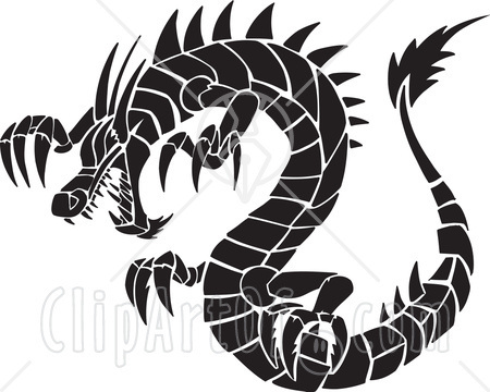 Dragon Tattoo Line Art. free clip art dragon.