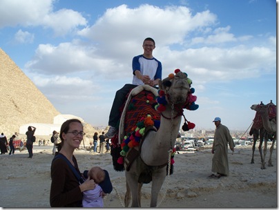 12-29-2009 059 Giza Pyramids - Jacob & camel