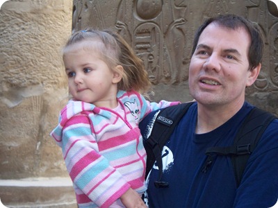 12-19-2009 022 Rachel & Grandpa, Luxor temple