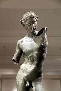The Cleveland Museum of Art believes its ancient bronze sculpture Apollo Sauroktonos, "Apollo the Lizard-Slayer," may be the only original bronze in the world by Praxiteles, one of the most famous sculptors of ancient Greece.