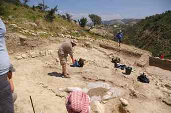 Excavations in Operation A overlooking the Vathykarkas stream have revealed Chalcolithic roundhouses and external working spaces