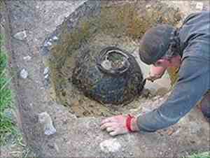 Archaeologists from Somerset County Council excavated the jar and coins 