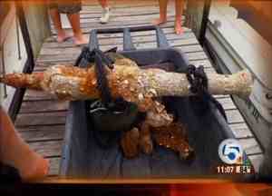 The four foot cannon found off of the coast of Indian River Shores