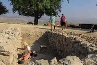 A handout picture released by the Hebrew University in Jerusalem shows archaeological excavations at Hazor in the north of Israel. Israeli archaeologists said on Monday they have unearthed the fragments of a legal code etched 3,700 years ago, at roughly the same time as the famed Code of Hammurabi in Mesopotamia. 
