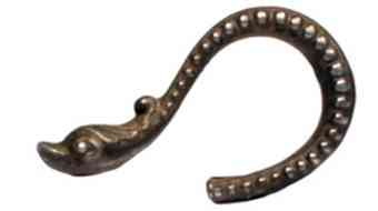 A piece of silver jewelry.