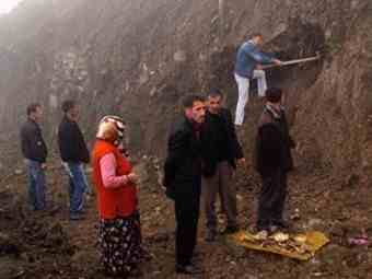 The site of the mass grave