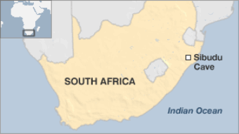 The location of Sibudu Cave, South Africa