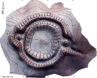 Example of a circular earthwork in Memot, similar to the Samrong site destroyed