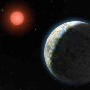 Twenty light-years away, astronomers have located what might be the most hospitable world yet discovered outside our solar system. This artist's conception depicts the Gliese 581 planetary system, with the potentially habitable Gliese 581g in the foreground.