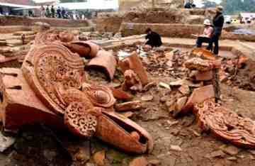 The excavated ruins of the lauded Thang Long Citadel have been left to crumble in the elements.