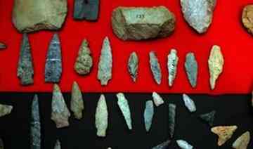 Drills, knives and dart points and other Stone Age tools from the personal collection of Ro Martinis of Ashland that will be displayed.