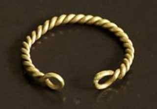One of the items of ancient jewellery found at the site at Towton 