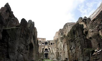 A view from the grounds of Rome's ancient Colosseum October 14, 2010. 
