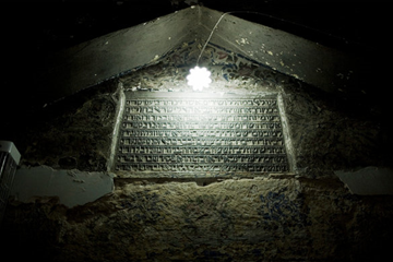 The shrine, minarets and surrounding market are beside the River Euphrates, near the historic site of Babylon.