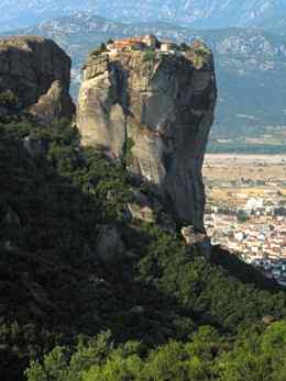 The Monastery of the Holy Trinity is accessed by steep steps carved into the rock 