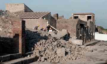 The 430-square-foot (40-square-meter) space was used by gladiators to train before going to fight in a nearby amphitheater. (AP Photo/Salvatore Laporta)