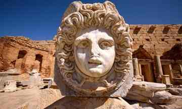 Roman past ... a Medusa head at the Severan Forum at Leptis Magna in Libya. Photograph: Alamy