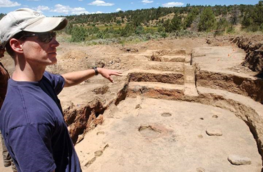 Project Director Jim Potter overlooks a Pueblo I pit house during an excavation in 2005.
