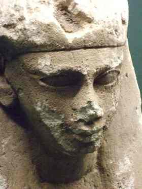 Limestone bust of Ptolemaic Queen Arsinoe II early Ptolemaic Period Egypt.