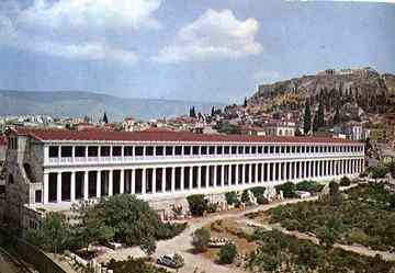 The reconstructed Stoa of Attalos, Athenian Agora, Greece.