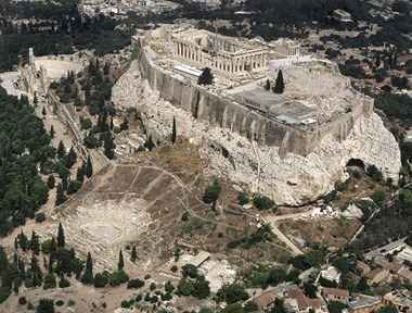 Aerial view of the Acropolis in Athens, with the theater of Dionysos in the foreground [Photo: H.R. Goette]