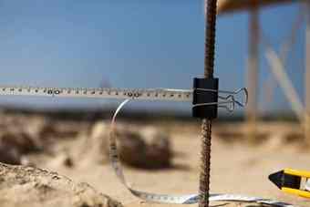 Markers can be found all over the site. Some are warnings where one should not step while others are used to measure out patches of the land.