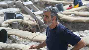 Israel Finkelstein of Tel Aviv University looks over the archaeological dig which is located in the Jezreel Valley in northern Israel. Finkelstein the current director of the excavation.