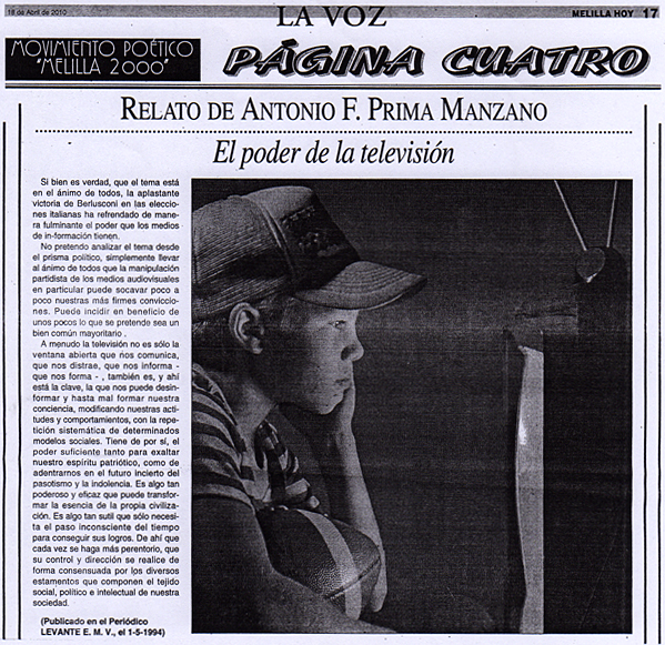 Artículos de Antonio F. Prima Manzano