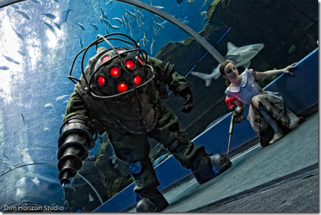 bioshock cosplay - big daddy and little sister by volpin props