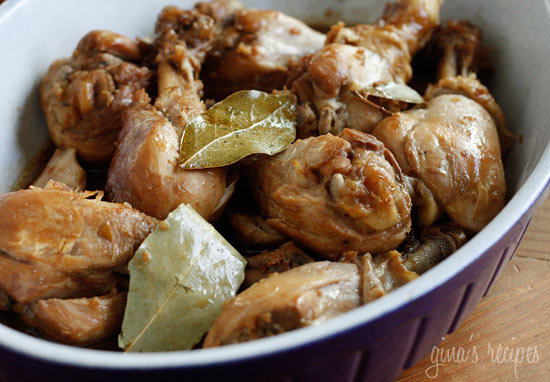 Filipino Adobo Chicken – Chicken braised in vinegar and soy sauce with lots of garlic. This easy, savory chicken dish has become a staple in my home. As this simmers, your kitchen will be filled with an intoxicating sweet and sour aroma that will leave you anxious to eat.