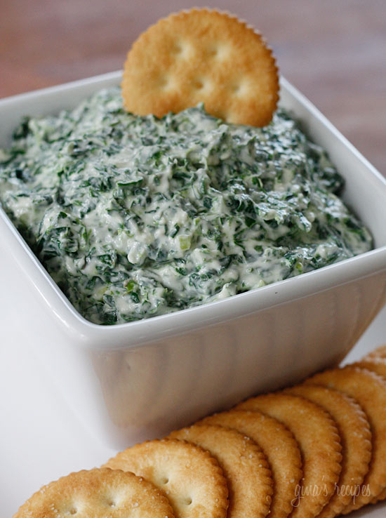 Classic full-fat parmesan spinach dip got skinny by using low-fat ingredients and getting most of it's flavor from Parmigiano Reggiano.