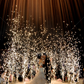 wedding kiss by Johann Nicholas - Wedding Bride & Groom