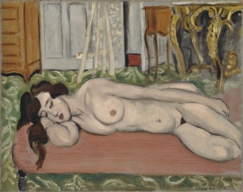 matisse_reclining nude_on a pink couch
