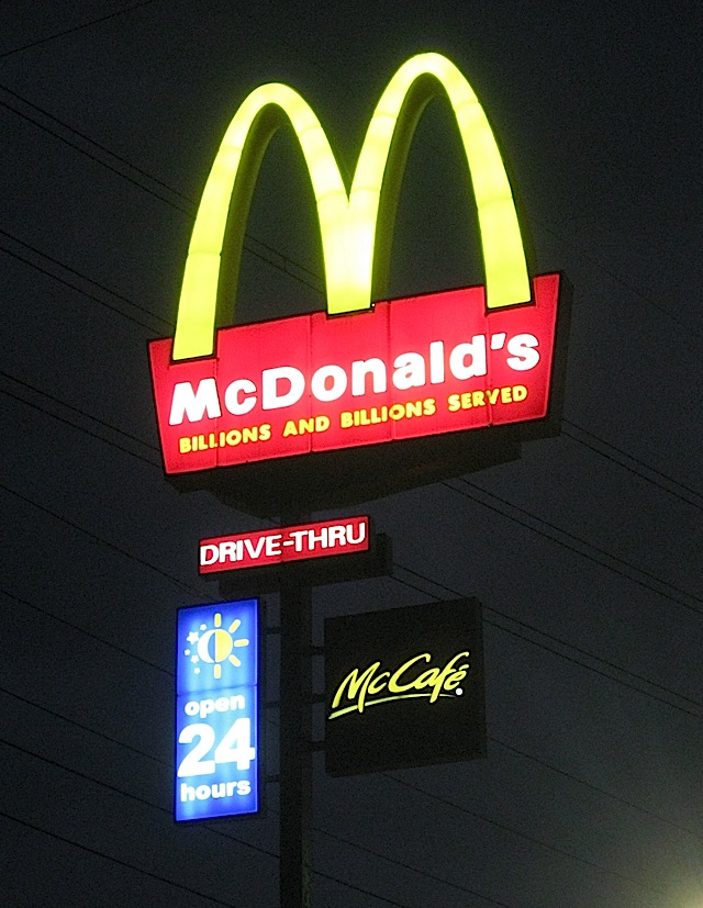 McDonald's sign at night