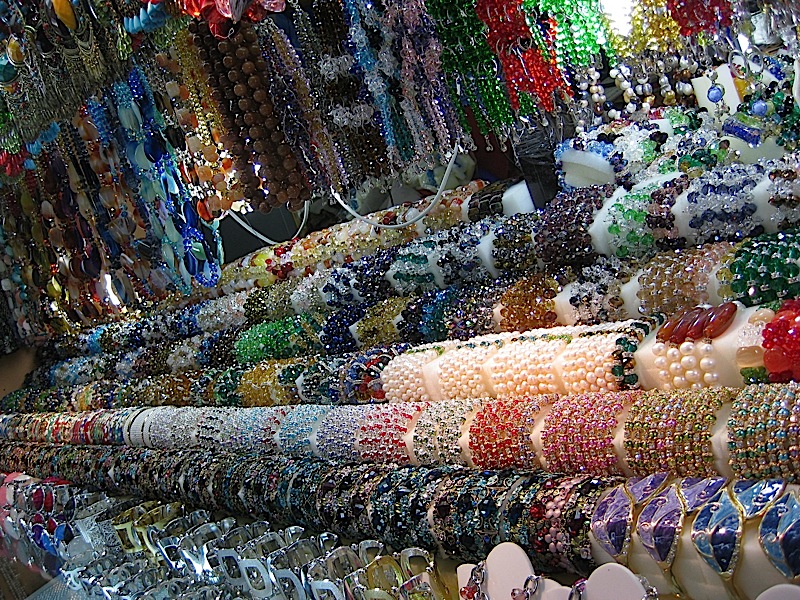 a jewelry stall at the Greenhills bazaar
