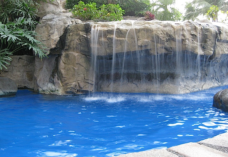 waterfall of Sofitel Manila's swimming pool