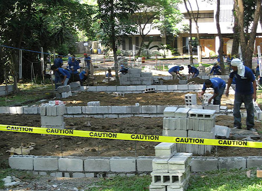 construction workers at the Ateneo de Manila University