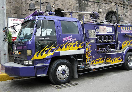 purple fire truck in Binondo