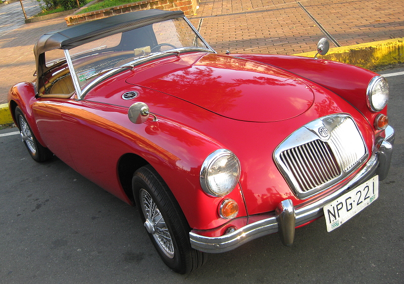 red convertible MG