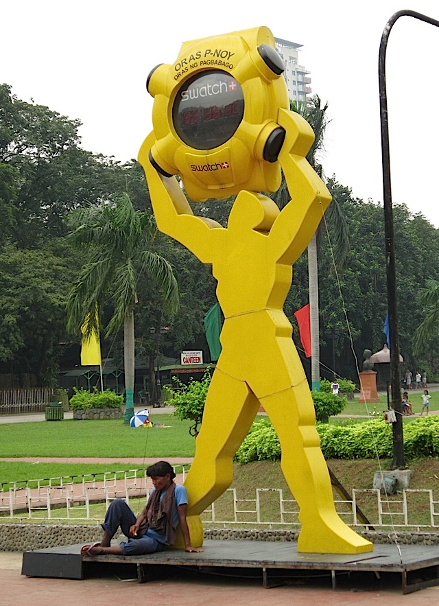 large P-Noy Swatch watch in Rizal Park