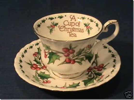 a cup of chirstmas tea teacup