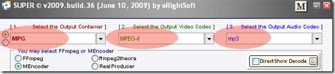 Opciones para convertir vídeo en MPG con Super© Opciones para convertir vídeo en MPG con Super©