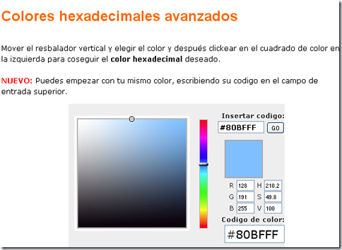 Recursos online para buscar códigos de color hexadecimal o valores RGB y  HSV - Comunicación Multimedia