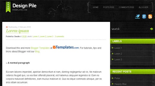 free-premium-blogger-xml-template-design-pile-green
