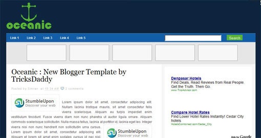 new-professional-blogger-template-Oceanic-2-3 Columns-adsense-ready