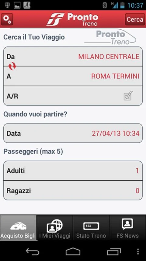 Prontotreno - screenshot