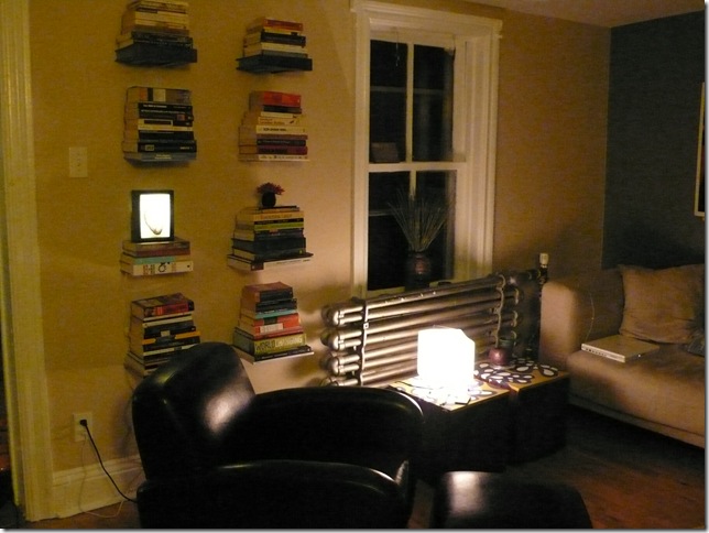 Invisible floating bookshelves!