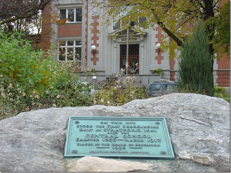 Historical Plaque in Front of the Stratford Public Library