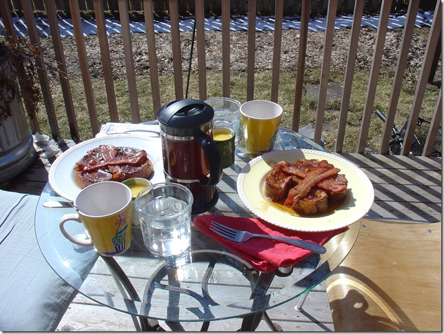 First breakfast on the deck