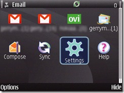 Screenshot of Nokia Messaging on e71